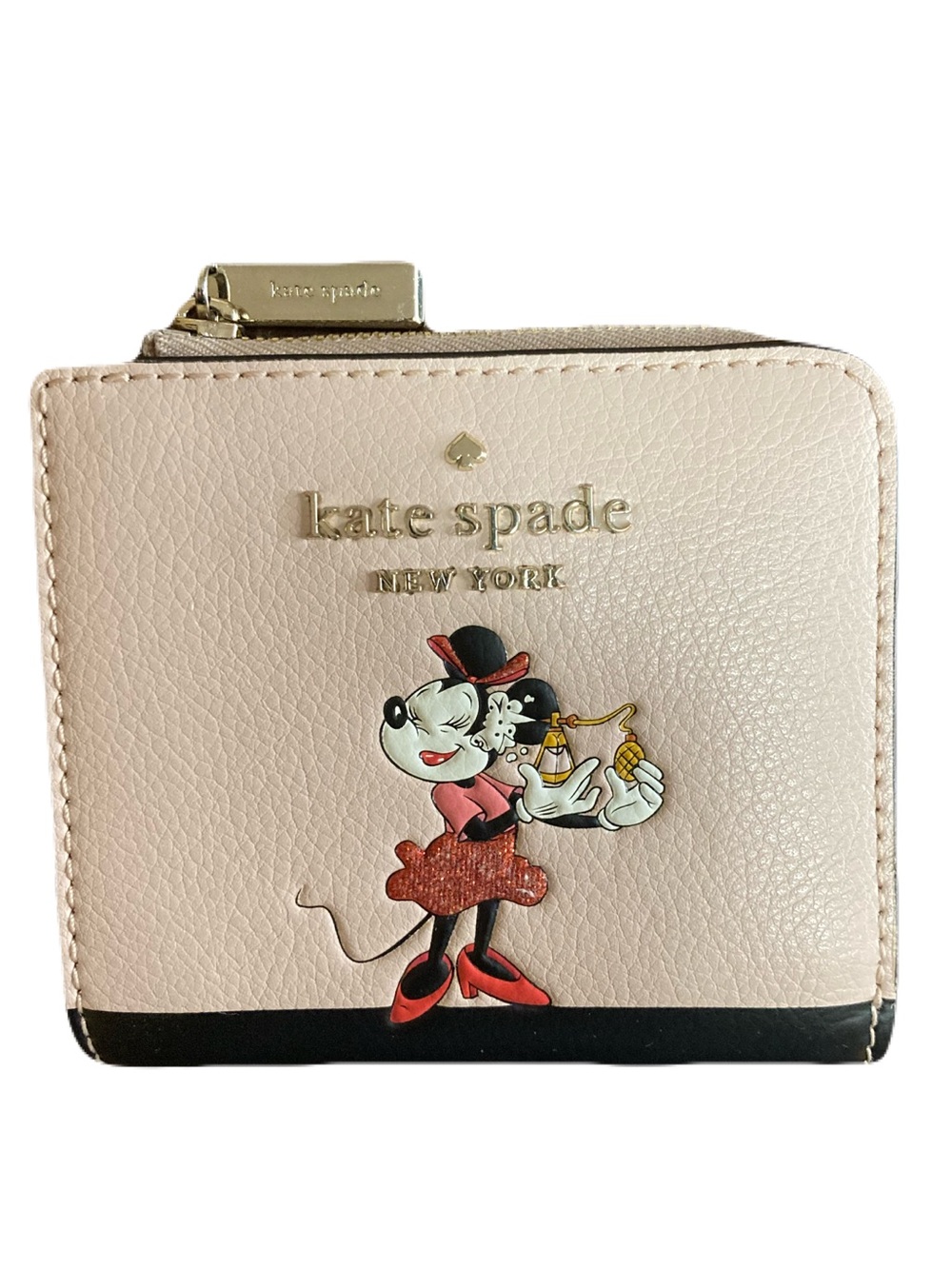 Kate Spade x Disney Minnie Mouse L-Zip Bifold Wallet- Pale Vellum EUC - Picture 3 of 16